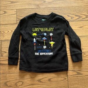 Garanimals Black Long Sleeve Tee with Vibrant Graphic